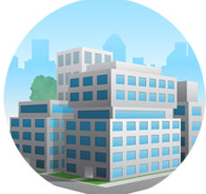 54358069 - stylized altered generic corporate modern office building